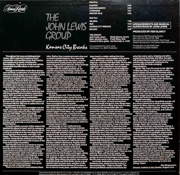 The John Lewis Group - Kansas City Breaks (Vinyl, LP, Album) Near Mint (NM or M-) / Near Mint (NM or M-)