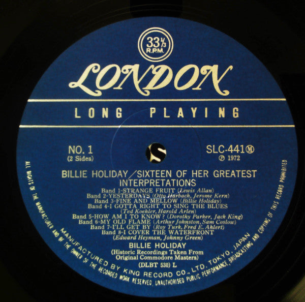 Billie Holiday - Sixteen Of Her Greatest Interpretations (Vinyl, LP...