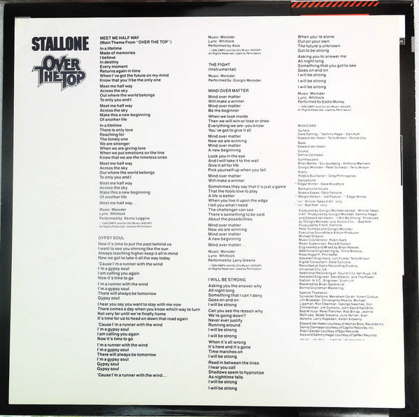 Various - Over The Top (Original Motion Picture Soundtrack) (Vinyl, LP, Album, Promo) Very Good Plus (VG+) / Very Good (VG)