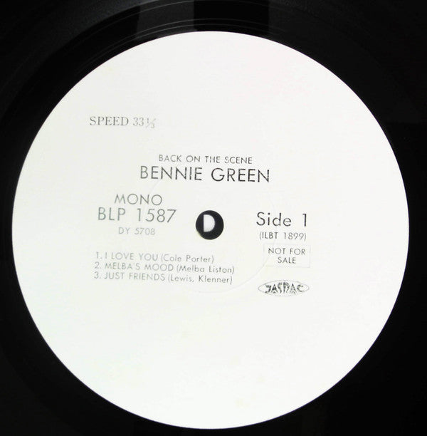 Bennie Green - Back On The Scene (Vinyl, LP, Album, Promo, Reissue, Mono) Very Good Plus (VG+) / Very Good (VG)