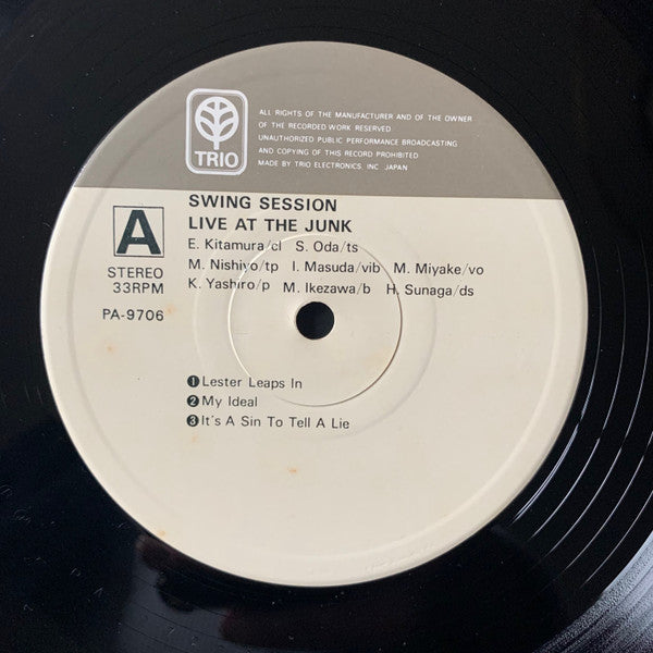Swing Session (4) - Live At The Junk (Vinyl, LP, Album, Reissue, Stereo) Near Mint (NM or M-) / Very Good Plus (VG+)
