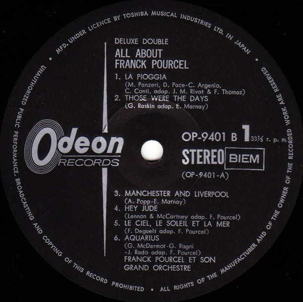 Franck Pourcel - All About Franck Pourcel (2xVinyl, LP, Compilation, Stereo) Very Good Plus (VG+) / Very Good (VG)