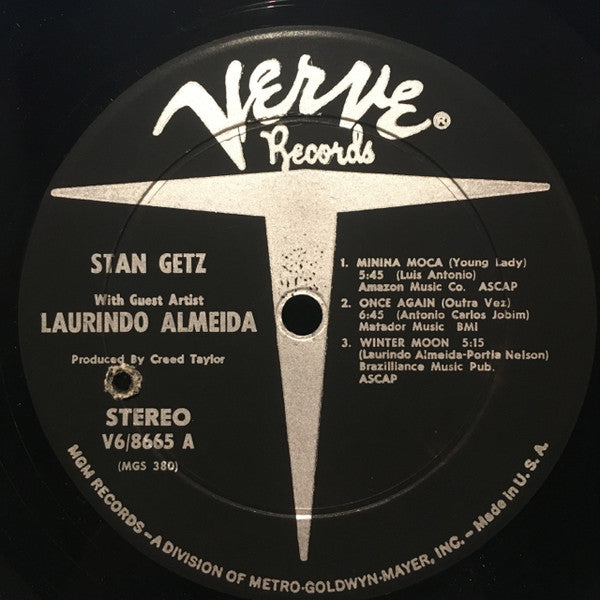 Stan Getz - Stan Getz With Guest Artist Laurindo Almeida (Vinyl, LP, Album, Stereo) Very Good Plus (VG+) / Good Plus (G+)