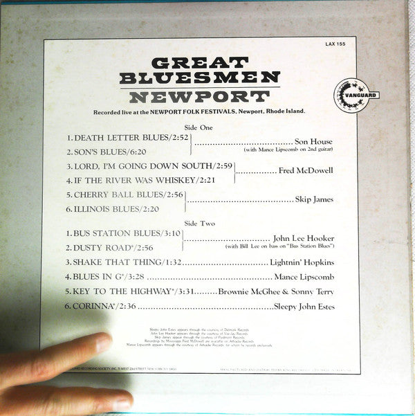 Various - Great Bluesmen Newport (LP, Compilation, Stereo) - Very Good Plus (VG+) / Very Good Plus (VG+)