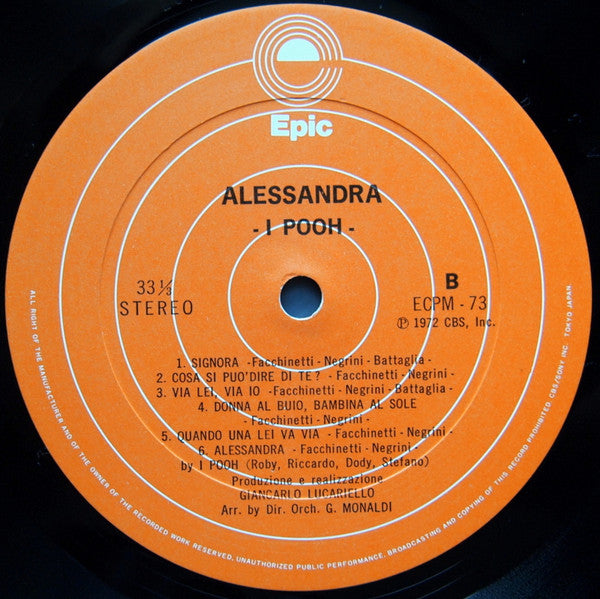 Pooh - Alessandra (Vinyl, LP, Album) Very Good Plus (VG+) / Very Good Plus (VG+)