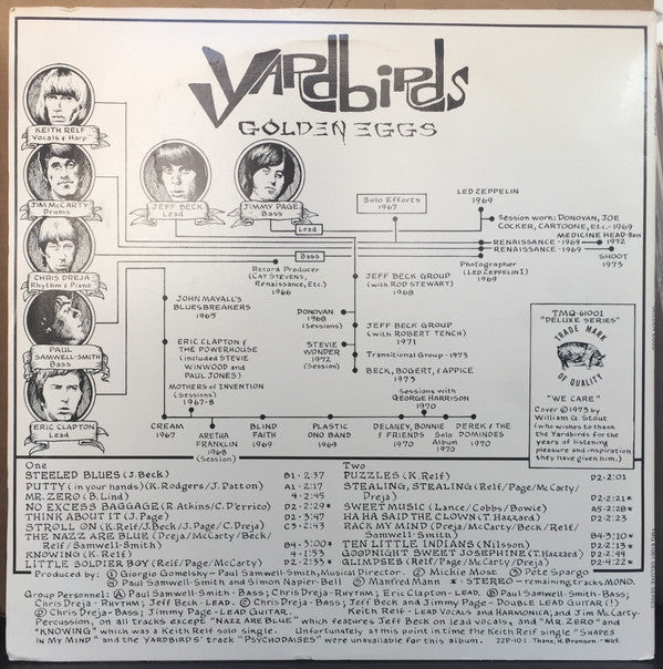The Yardbirds - Golden Eggs (Vinyl, LP, Compilation, Unofficial Release, Stereo, Mono) Good Plus (G+) / Very Good (VG)