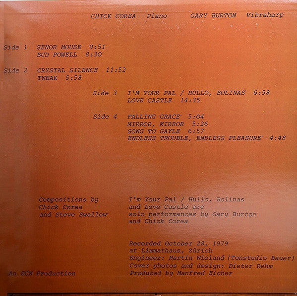 Gary Burton / Chick Corea - In Concert, Zürich, October 28, 1979 (V...