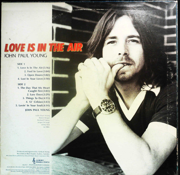John Paul Young - Love Is In The Air (Vinyl, LP, Album, Reissue) Very Good Plus (VG+) / Very Good Plus (VG+)