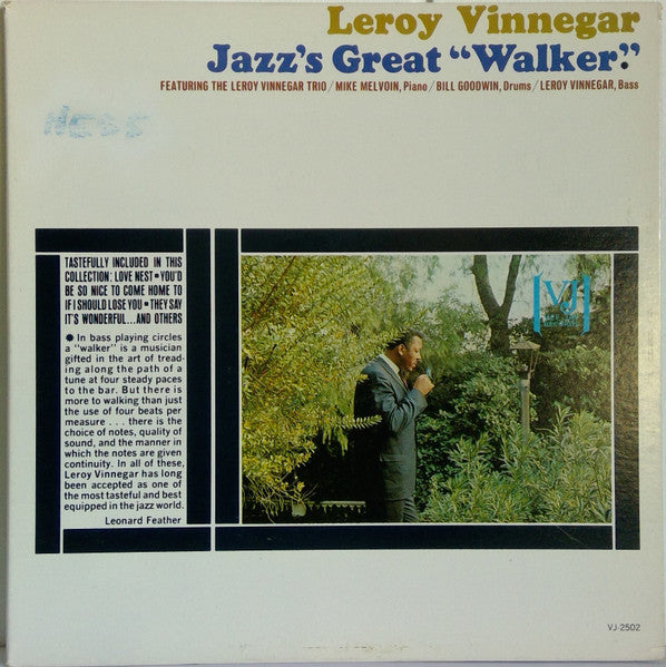 Leroy Vinnegar - Jazz's Great Walker (Vinyl, LP, Album, Mono) Good Plus (G+) / Good Plus (G+)