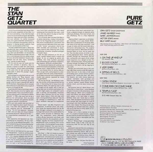 Stan Getz Quartet - Pure Getz (Vinyl, LP, Album, Stereo) Very Good (VG) / Very Good Plus (VG+)