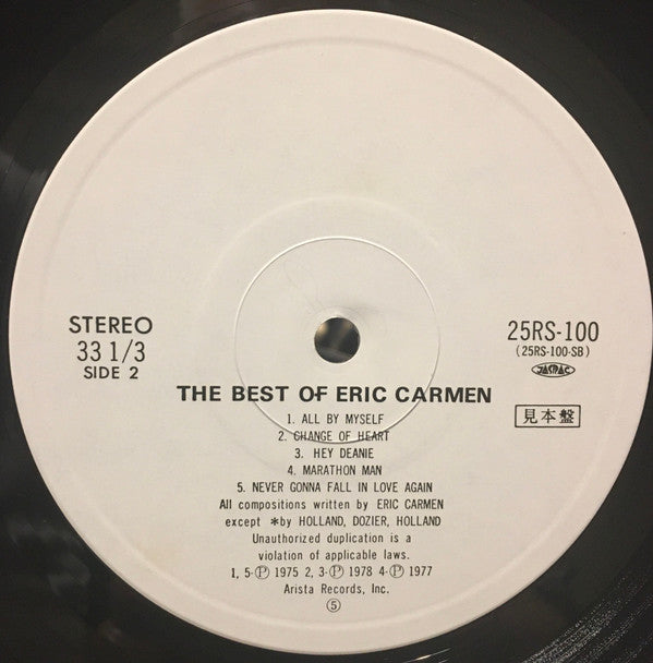 Eric Carmen - The Best Of Eric Carmen (Vinyl, LP, Compilation, Promo) Near Mint (NM or M-) / Very Good Plus (VG+)