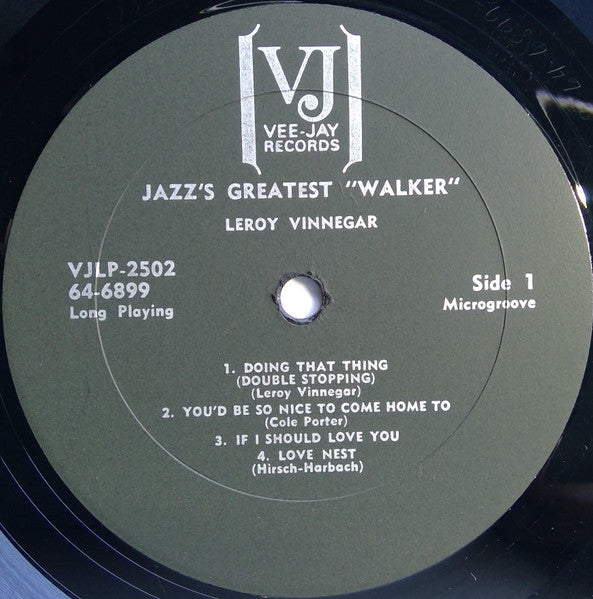 Leroy Vinnegar - Jazz's Great Walker (Vinyl, LP, Album, Mono) Good Plus (G+) / Good Plus (G+)