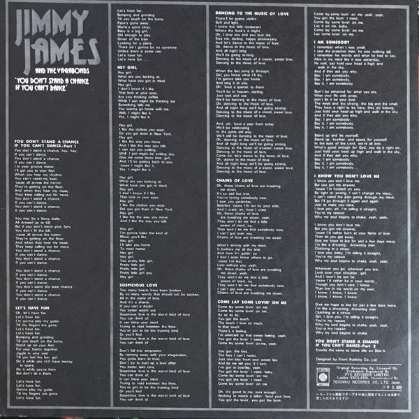 Jimmy James & The Vagabonds - You Don't Stand A Chance If You Can't Dance (Vinyl, LP, Album) Near Mint (NM or M-) / Very Good (VG)