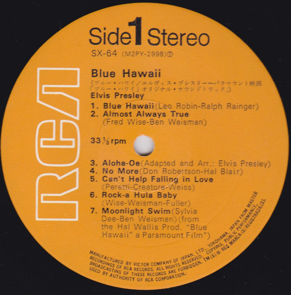 Elvis Presley - Blue Hawaii (Vinyl, LP, Album, Repress, Stereo)
