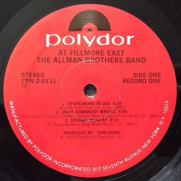 The Allman Brothers Band - The Allman Brothers Band At Fillmore East (2xVinyl, LP, Album, Reissue, Stereo) Very Good (VG) / Very Good (VG)