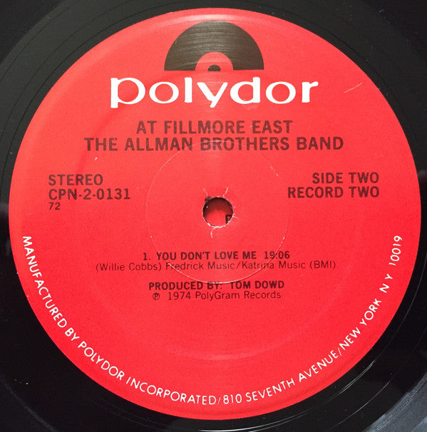 The Allman Brothers Band - The Allman Brothers Band At Fillmore East (2xVinyl, LP, Album, Reissue, Stereo) Very Good (VG) / Very Good (VG)