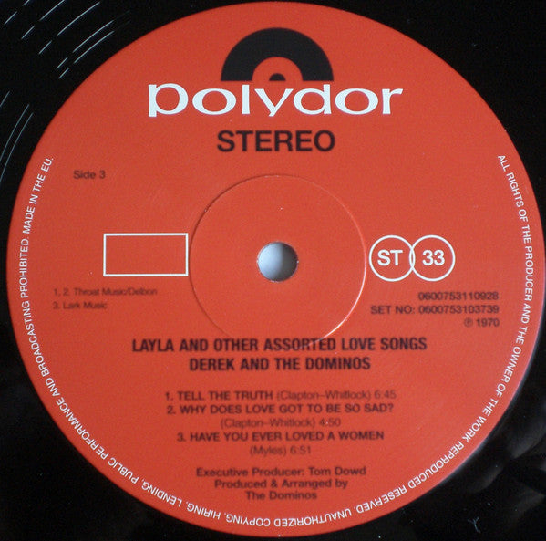 Derek & The Dominos - Layla And Other Assorted Love Songs (2xVinyl, LP, Album, Reissue, Remastered, Stereo) Near Mint (NM or M-) / Near Mint (NM or M-)