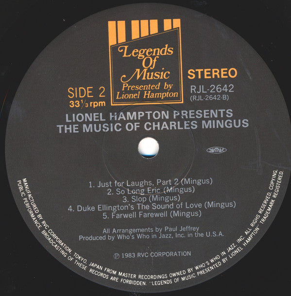 Charles Mingus - Lionel Hampton Presents The Music Of Charles Mingus (Vinyl, LP) Very Good (VG) / Very Good (VG)