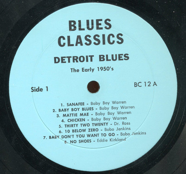 Various - Detroit Blues - The Early 1950s (Vinyl, LP, Compilation) Very Good Plus (VG+) / Good Plus (G+)