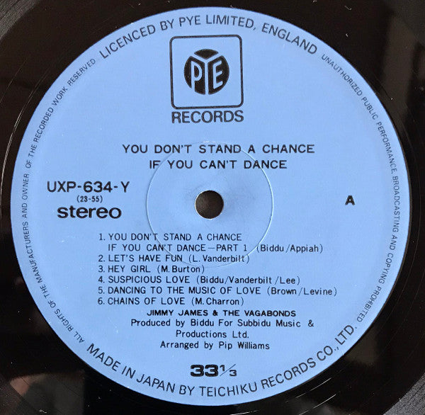 Jimmy James & The Vagabonds - You Don't Stand A Chance If You Can't Dance (Vinyl, LP, Album) Near Mint (NM or M-) / Very Good (VG)