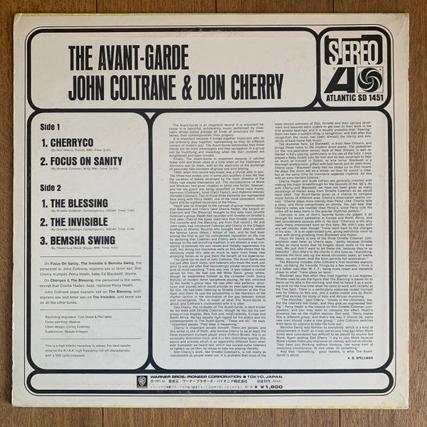 John Coltrane - The Avant-Garde (Vinyl, LP, Album, Reissue, Stereo)