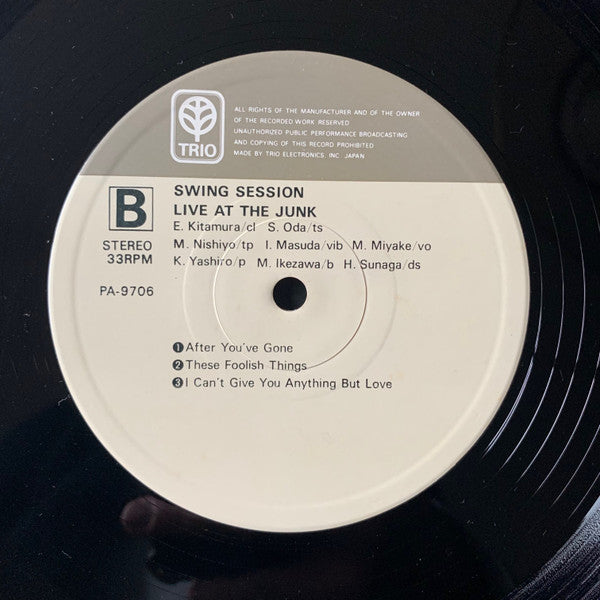 Swing Session (4) - Live At The Junk (Vinyl, LP, Album, Reissue, Stereo) Near Mint (NM or M-) / Very Good Plus (VG+)