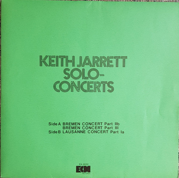 Keith Jarrett - Solo Concerts: Bremen / Lausanne (3xVinyl, Box Set, LP, Album, Promo) Very Good Plus (VG+) / Very Good Plus (VG+)