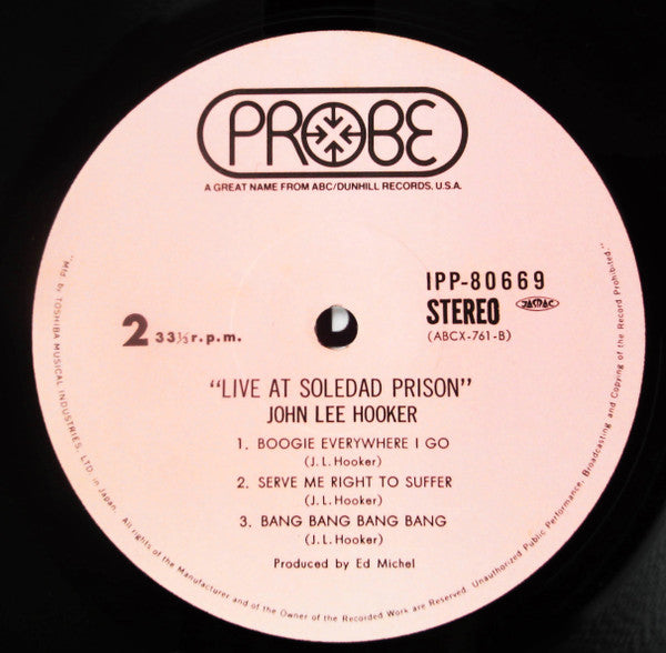 John Lee Hooker - Live At Soledad Prison (Vinyl, LP, Album, Stereo) Near Mint (NM or M-) / Very Good Plus (VG+)
