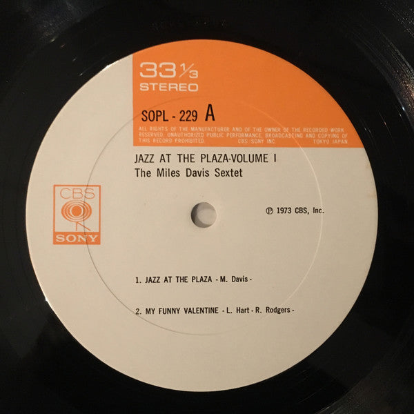 The Miles Davis Sextet - Jazz At The Plaza Vol. 1 (Vinyl, LP, Album, Reissue) Very Good (VG) / Very Good Plus (VG+)
