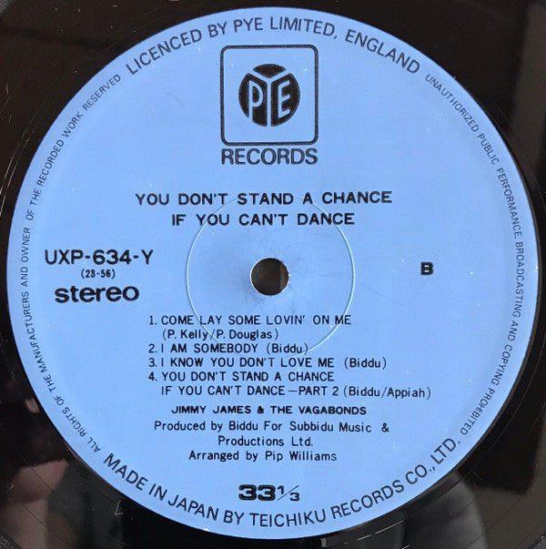 Jimmy James & The Vagabonds - You Don't Stand A Chance If You Can't Dance (Vinyl, LP, Album) Near Mint (NM or M-) / Very Good (VG)