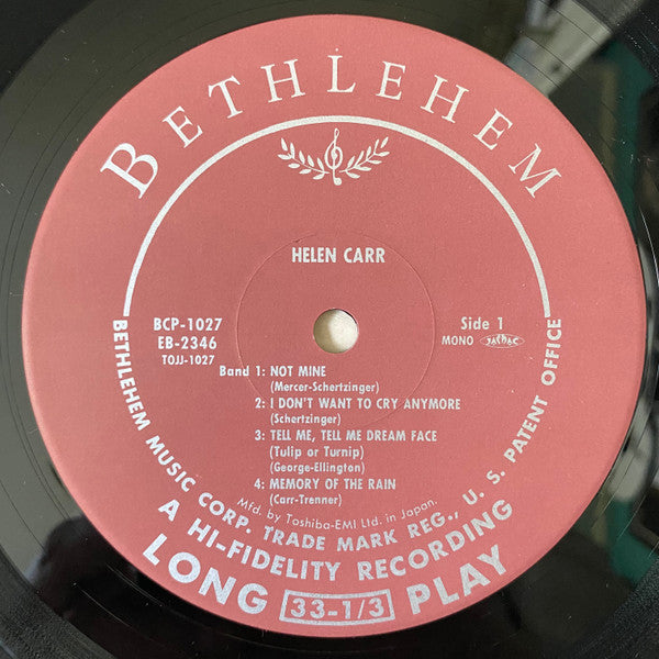 Helen Carr - ...Down In The Depths On The 90th Floor (Vinyl, LP, 10", Album, Mono) Very Good Plus (VG+) / Very Good Plus (VG+)