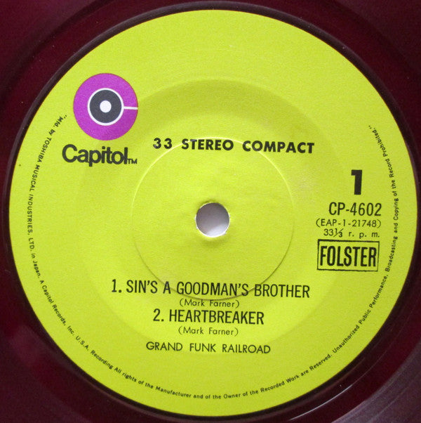 Grand Funk Railroad - Sin's A Good Man's Brother (Vinyl, 7", 33 ⅓ RPM, EP, Stereo) Very Good (VG) / Very Good (VG)