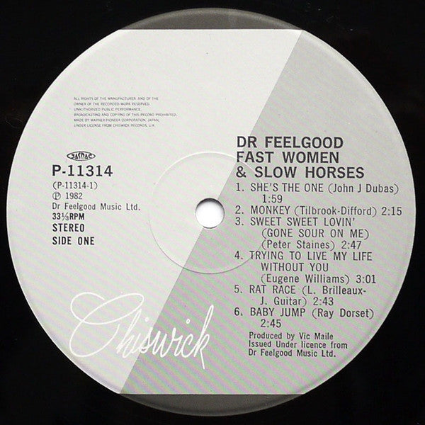 Dr. Feelgood - Fast Women & Slow Horses (Vinyl, LP, Album) Very Good Plus (VG+) / Near Mint (NM or M-)