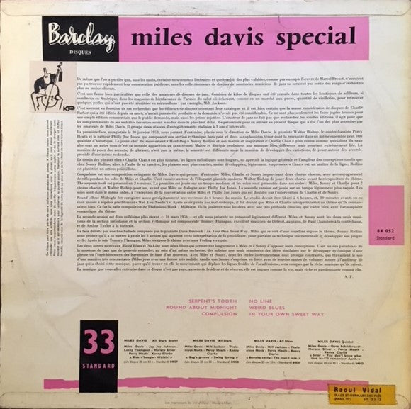 Miles Davis - Miles Davis Special (Vinyl, LP, Album, Mono) Good Plus (G+) / Very Good (VG)