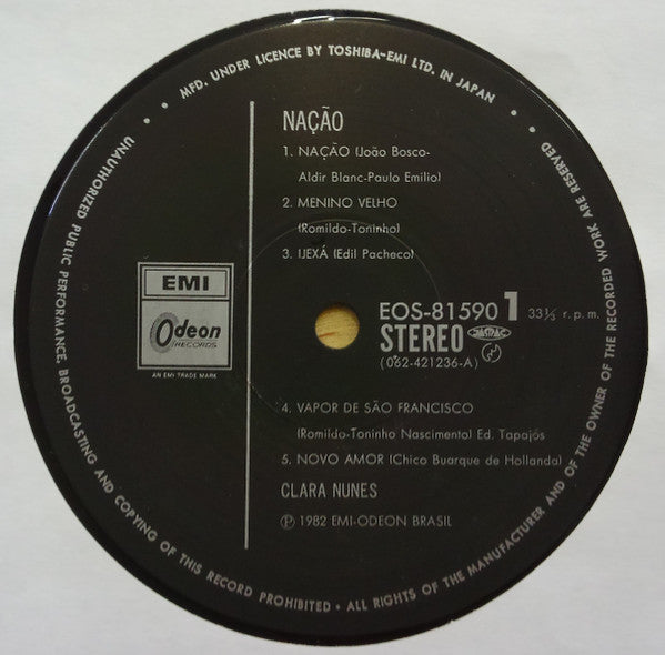 Clara Nunes - Nação (Vinyl, LP, Album) Very Good Plus (VG+) / Very Good (VG)
