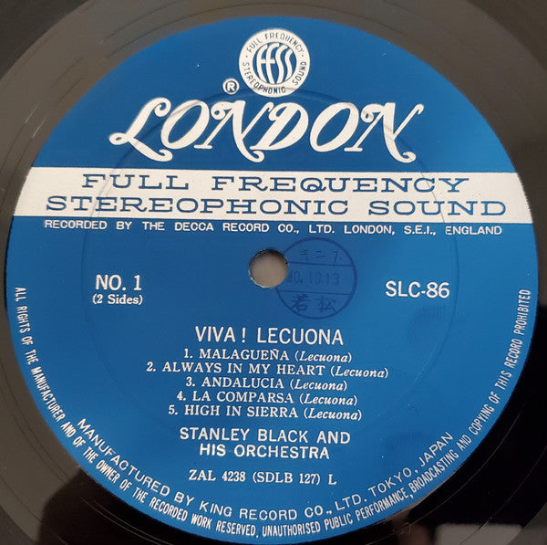 Stanley Black & His Orchestra - Viva! Lecuona (Vinyl, LP, Album, Reissue, Stereo) Very Good (VG) / Very Good (VG)