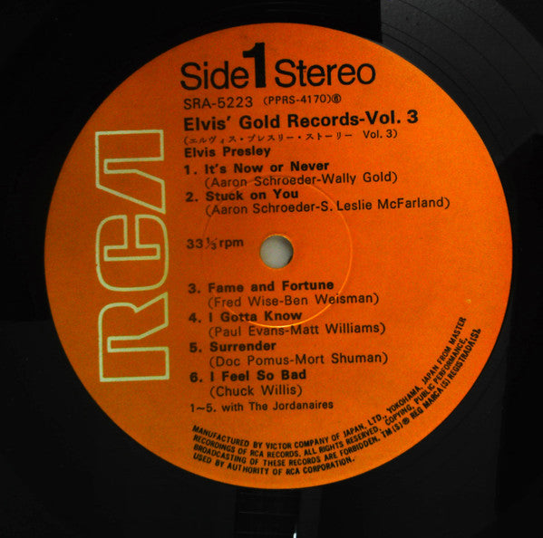 Elvis Presley - Elvis' Golden Records, Vol. 3 (Vinyl, LP, Compilation, Stereo) Very Good Plus (VG+) / Very Good (VG)