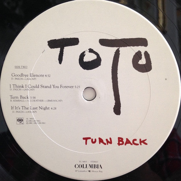 Toto - Turn Back (Vinyl, LP, Album) Very Good (VG) / Very Good Plus (VG+)
