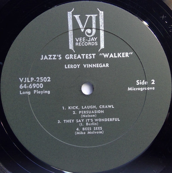 Leroy Vinnegar - Jazz's Great Walker (Vinyl, LP, Album, Mono) Good Plus (G+) / Good Plus (G+)