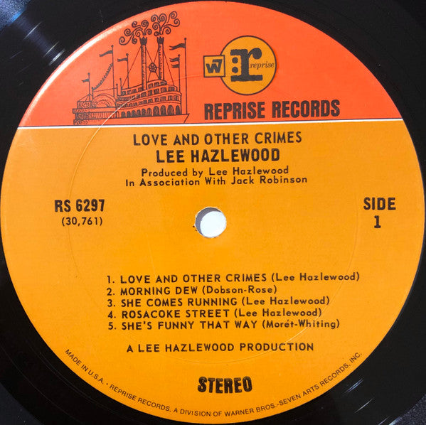 Lee Hazlewood - Love And Other Crimes (Vinyl, LP, Album, Stereo) Very Good Plus (VG+) / Very Good (VG)