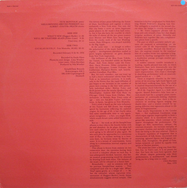 Tete Montoliu Trio - Tête À Tete (Vinyl, LP, Album, Stereo) Good Plus (G+) / Fair (F)