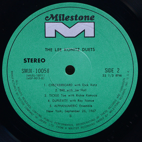Lee Konitz - Duets (Vinyl, LP, Album)