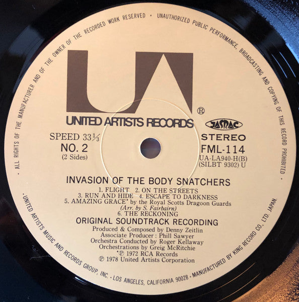 Denny Zeitlin - Invasion Of The Body Snatchers (Original Motion Picture Soundtrack) (Vinyl, LP, Album, Stereo) Near Mint (NM or M-) / Good Plus (G+)