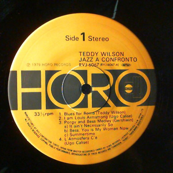 Teddy Wilson - Jazz A Confronto (Vinyl, LP, Album, Stereo) Very Good Plus (VG+) / Very Good Plus (VG+)