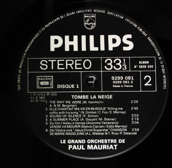 Le Grand Orchestre De Paul Mauriat - Tombe La Neige (Vinyl, LP, Com...