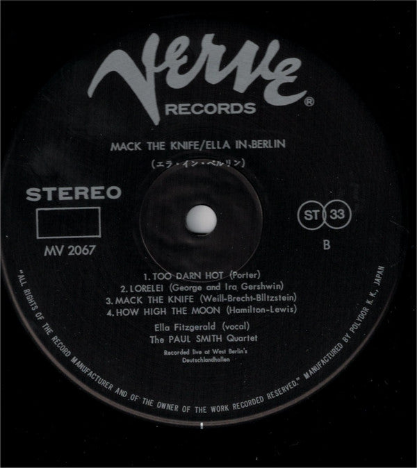 Ella Fitzgerald - Mack The Knife・Ella In Berlin (Vinyl, LP, Album, ...