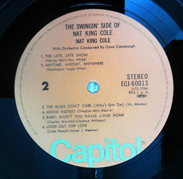 Nat King Cole - The Swingin' Side Of Nat King Cole (Vinyl, LP, Album, Reissue) Very Good Plus (VG+) / Very Good (VG)