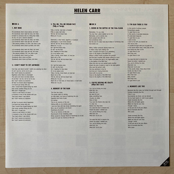 Helen Carr - ...Down In The Depths On The 90th Floor (Vinyl, LP, 10", Album, Mono) Very Good Plus (VG+) / Very Good Plus (VG+)