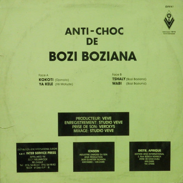Orchestre Anti-Choc - Verckys Présente Le Grand Père Bozi Boziana (Vinyl, LP, Album) Very Good Plus (VG+) / Very Good Plus (VG+)
