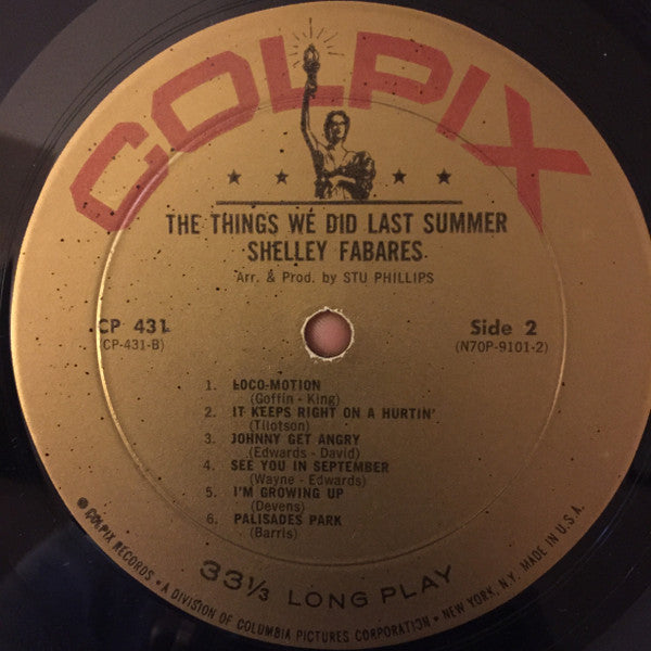 Shelley Fabares - The Things We Did Last Summer (Vinyl, LP, Promo, Mono) Very Good Plus (VG+) / Very Good Plus (VG+)